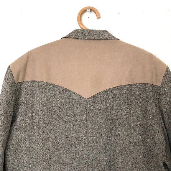 Reed St James Western Wear Blazer Jacket 46L Vintage Tweed 2 Button - Picture 6 of 12